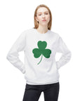Unisex Softstyle Fleece Crewneck Sweatshirt - Green Shamrock Design for St. Patrick's Day Sweatshirt