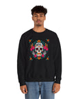 Dia de los Muertos Sweatshirt, Unisex Crewneck, Skull Design, Hispanic Heritage Apparel, Festival Clothing, Halloween Outfit, Gift Idea