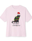 Christmas Meowly Oversized Tee - Furbaby Lover Tee Shirt Soft Pink T-Shirt