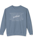 Gratitude Lightweight Sweatshirt Blue Jean Sweatshirt