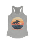 SUMMER VIBE Woman's Racerback Fitted Tank Heather Grey Tank Top