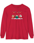 Long Sleeve T-Shirt Christmas Cheers Coffee Time Unisex Red Long-sleeve