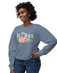 Aloha Blossom Crewneck Sweatshirt - Women's Sweatshirt for Summer Vibes Sweatshirt