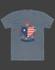WE LOVE AMERICA Men's Tee Solid Indigo T-Shirt