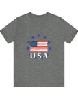 USA Womens Jersey Short Sleeve Tee Shirt Deep Heather T-Shirt