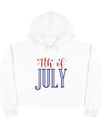 4TH OF JULY Womens Crop Hoodie White Hoodie