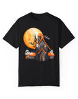 Haunted House - Soft Washed Unisex Tee Shirt Black T-Shirt