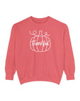Sweatshirt - White Outlined Pumpkin Thankful Design Watermelon Sweatshirt