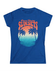 FOREVER CHASING SUNSET Women's Fitted Softstyle Tee Shirt Royal T-Shirt