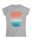 FOREVER CHASING SUNSET Women's Fitted Softstyle Tee Shirt Sport Grey T-Shirt