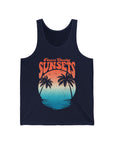 CHASING SUNSET Women's Jersey Tank Navy Tank Top