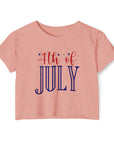 4th OF JULY Women's Festival Crop Top Desert Pink T-Shirt
