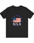 USA Womens Jersey Short Sleeve Tee Shirt Black T-Shirt
