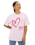 Heart Print Tee Shirt - Boxy and Comfy Fit T-Shirt