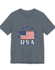 USA Men's Jersey Short Sleeve T-Shirt Steel Blue T-Shirt