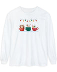 Long Sleeve T-Shirt Christmas Cheers Coffee Time Unisex White Long-sleeve