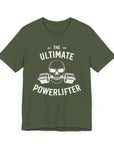 Powerlifter GYM Graphic Tee - Strength, Dedication, and Consistency Shirt Military Green T-Shirt