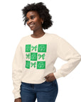 St. Patrick's Day Women's Crewneck Sweatshirt with Green Bows and Clovers Sweatshirt