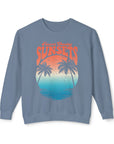 CHASING SUNSET Women's Lightweight Crewneck Sweatshirt Blue Jean Sweatshirt