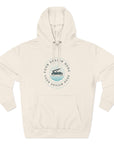Beige hoodie with a customizable design area on a white background