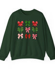Christmas Bows Sweatshirt Forest Green Sweatshirt