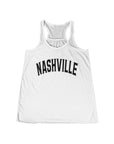 NASHVILLE Women's Flowy Racerback Tank White Tank Top