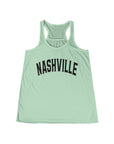 NASHVILLE Women's Flowy Racerback Tank Mint Tank Top