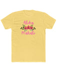 Aloha Mahalo Floral Cotton Crew Tee - Perfect for Tropical Vibes and Summer Celebrations Solid Banana Cream T-Shirt