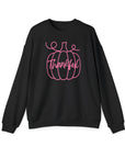 Pink Thankful - Women's Drop Shoulder Sweatshirt Black Sweatshirt