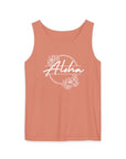 Aloha Floral Garment-Dyed Tank Top – Tropical Comfort & Style Terracotta Tank Top