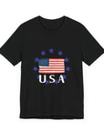 USA Men's Jersey Short Sleeve T-Shirt Black T-Shirt