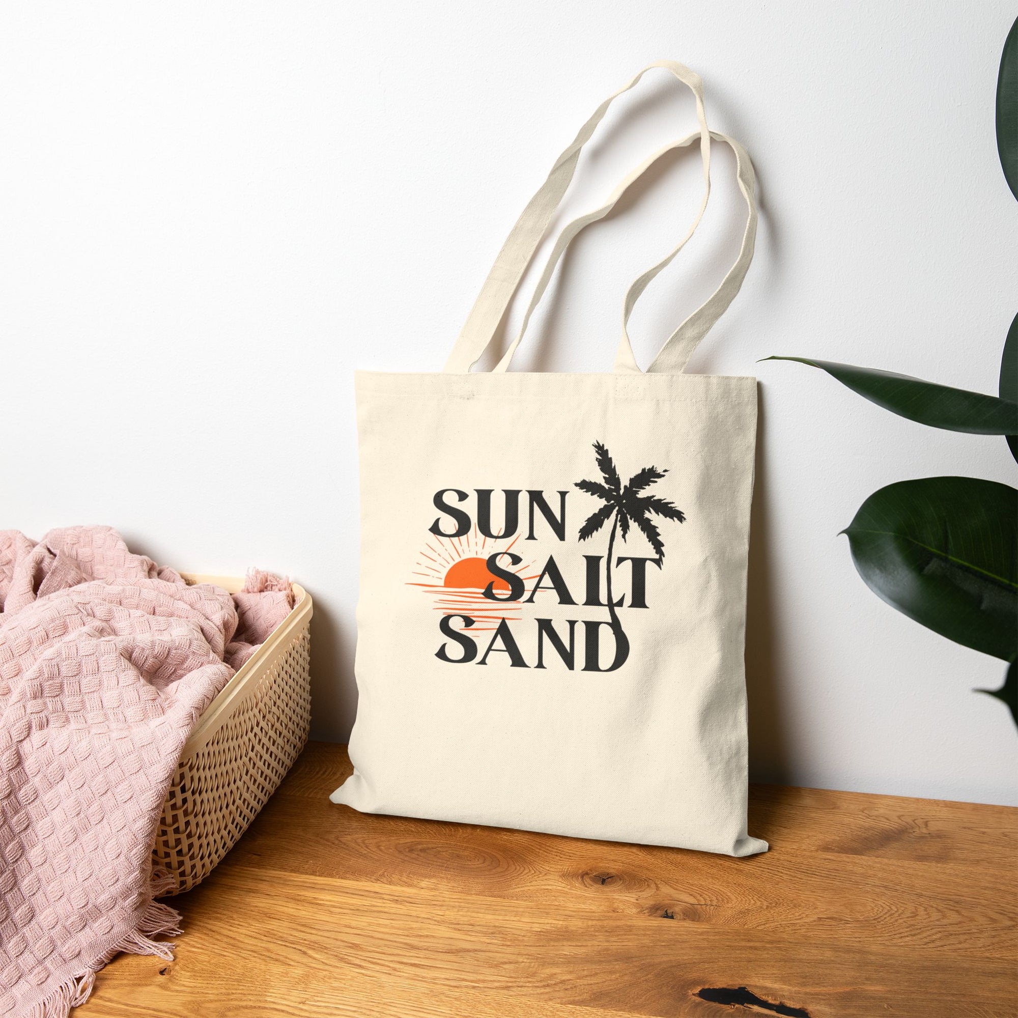 Canvas Tote Bag - Sun, Salt, Sand Design for Spring and Summer Bags