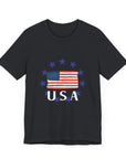 USA Men's Jersey Short Sleeve T-Shirt Vintage Black T-Shirt
