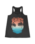 CHASING SUNSET Women's Flowy Racerback Tank Dark Grey Heather Tank Top