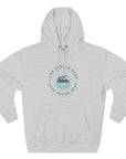 Gray hoodie with a customizable design area on a white background