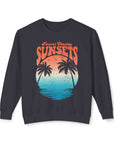 CHASING SUNSET Women's Lightweight Crewneck Sweatshirt Black Sweatshirt