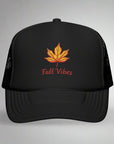 Embroidered Fall Vibes Foam Trucker Hat, Autumn Hat, Cool Weather Accessory, Outdoor Lifestyle, Gift for Him/Her
