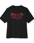 Oversized Christmas Graphic Boxy Tee Black T-Shirt