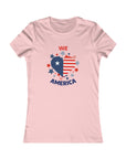 WE LOVE AMERICA Women's Fitted Tee Shirt Pink T-Shirt
