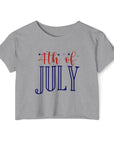 4th OF JULY Women's Festival Crop Top Heather Grey T-Shirt