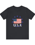 USA Womens Jersey Short Sleeve Tee Shirt Vintage Black T-Shirt