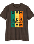 T-Shirt - GYM TYM, Hit the Gym and Meet Your Goals CVC Espresso T-Shirt