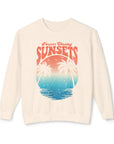 CHASING SUNSET Women's Lightweight Crewneck Sweatshirt Ivory Sweatshirt