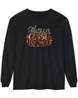 Thankful Grateful Blessed - Unisex Garment-dyed Long Sleeve T-Shirt Black Long-sleeve