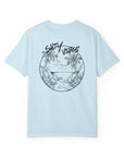 Light blue t-shirt with 'Salty Vibes' graphic on a white background