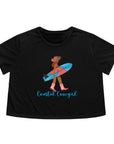 Coastal Cowgirl - Women's Flowy Cropped Tee Black T-Shirt