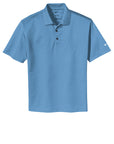 Blue polo shirt with Nike logo on a white background