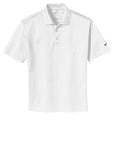 White polo shirt with Nike logo on a white background