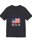 USA Men's Jersey Short Sleeve T-Shirt Dark Grey T-Shirt