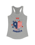 WE LOVE AMERICA Women's Racerback Tank Heather Grey Tank Top